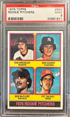 1976 Topps Baseball Card #599 RON GUIDRY Rookie RC  NY  YANKEES PSA 9 MINT