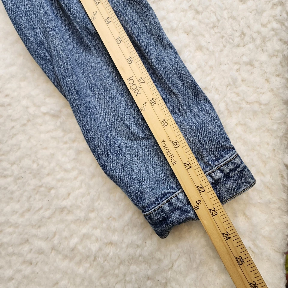 Silver Jean Denim Jacket Sm Blue Wash Faded Y2K Pockets Button Up Country - Image 3 of 4