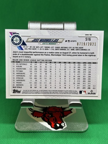 2021 Topps Jose Marmolejos RC Gold #/2021 Seattle Mariners #516 - Foto 2 di 2