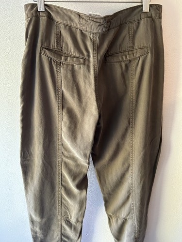 Anthropologie Cargo Lyocell Green Pants Pocket Lightweight Soft Relaxed Fit Sz 6 - Picture 8 of 9