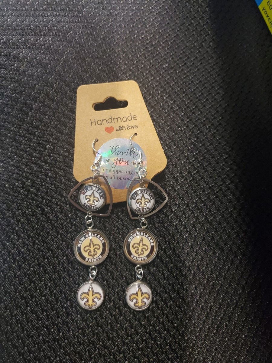 New Orleans SAINTS Football Team NFL Football Dangle Earrings
