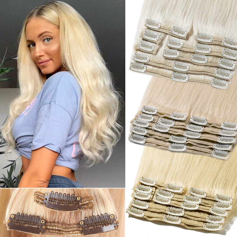New Russian Thick Double Weft Clip In Real Remy Human Hair  display picture 2