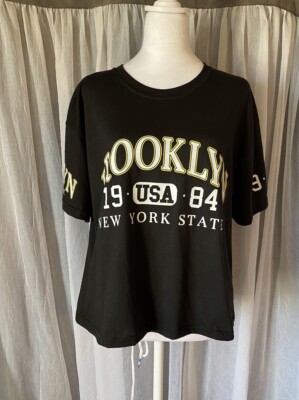 Weekend Warrior New York Brooklyn Crop Top T-Shirt Black Women Size | XL NWT!!