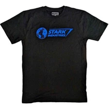 Marvel Comics Stark Industries Blue T-Shirt Black New