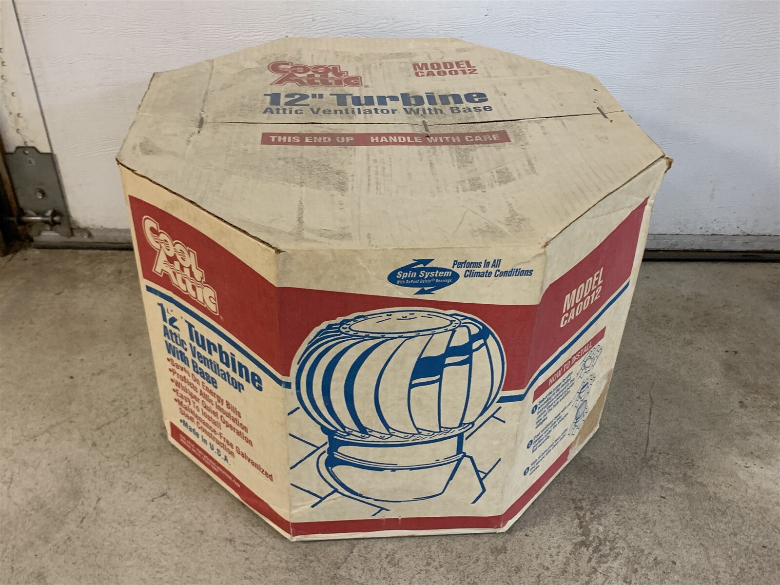 New Old Stock In Box Cool Attic Turbine Attic Ventilator with Base CA0012 10D