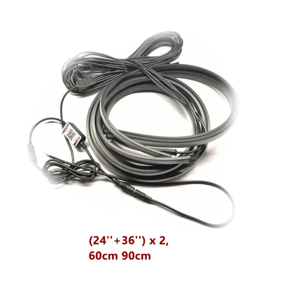 4× RGB LED Under Car Light Tube Strip Underglow Body Neon Lamp Phone Control Kit - image 4 of 4