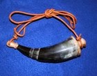 Small 7-8" Powder Horn with wooden end caps & carrying cord New Mixed color 03