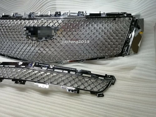 Parrillas de parachoques de malla delantera cromadas para Cadillac XTS 2013-2017 rejilla superior e inferior - Imagen 12 de 12