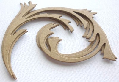 {6} *ELEGANT ROUND FLOURISH*  Chipboard Die Cuts - 3 1/2''