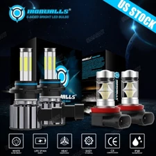 For Dodge Challenger 2015-2021 6-sides 6000K LED Headlights + Fog Lights Bulbs