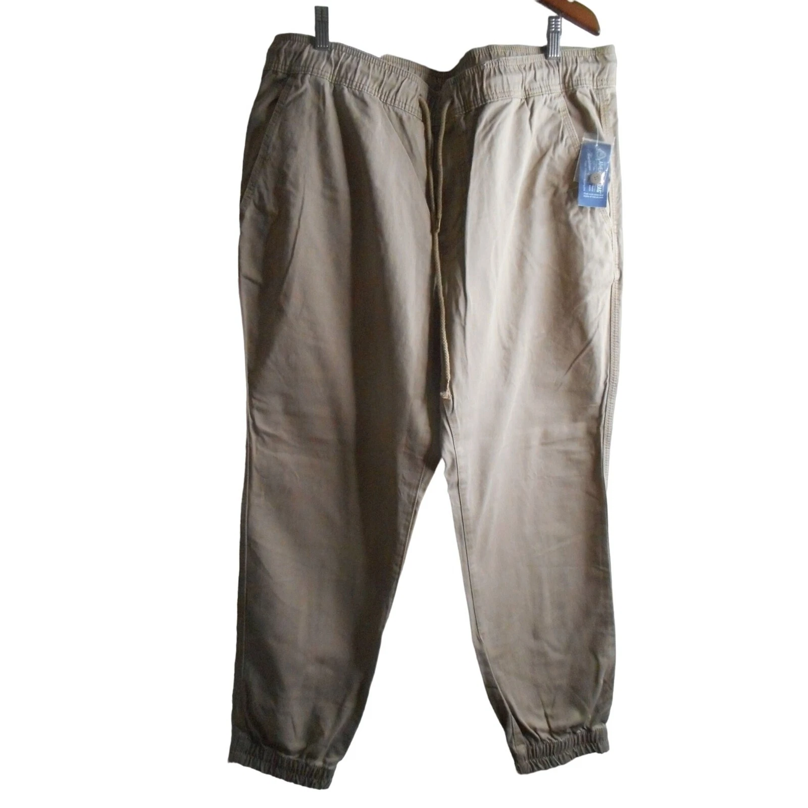 NWT American Rag Jogger Pant XL tan elastic waist leg 100% cotton pants