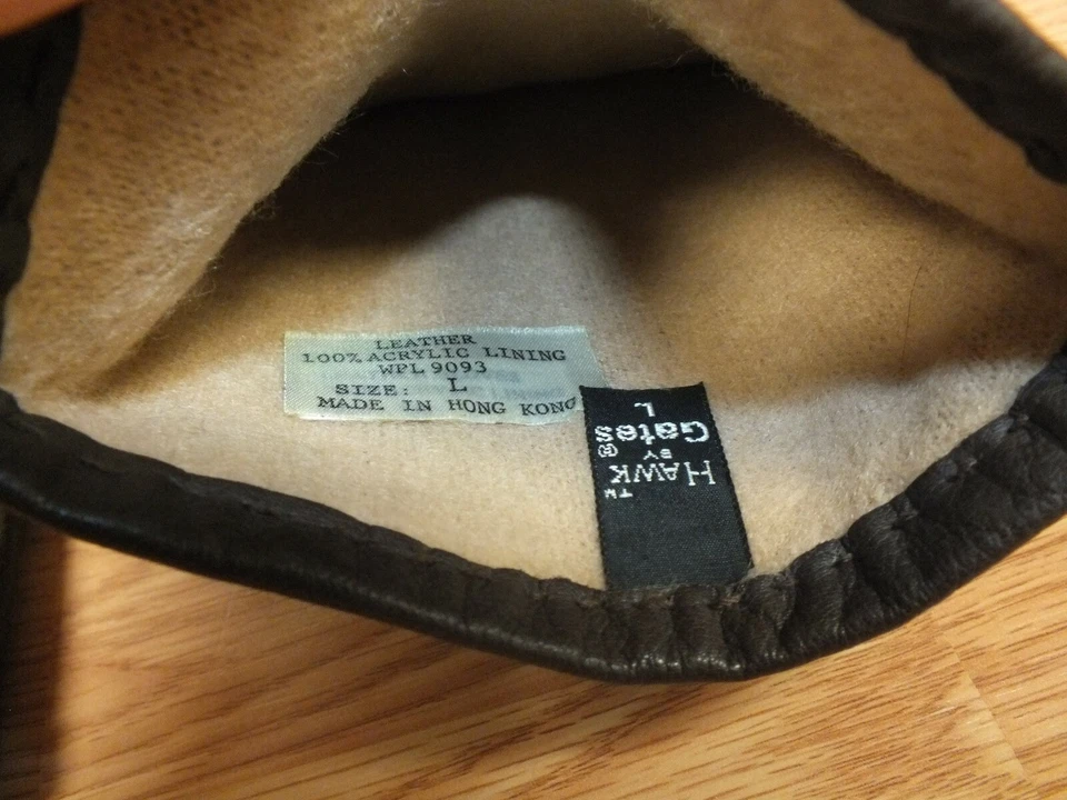 复古 Hawk & Gates 大号出生皮革带丙烯酸衬里手套 * * 阅读 * * — 第 2/4 张图片