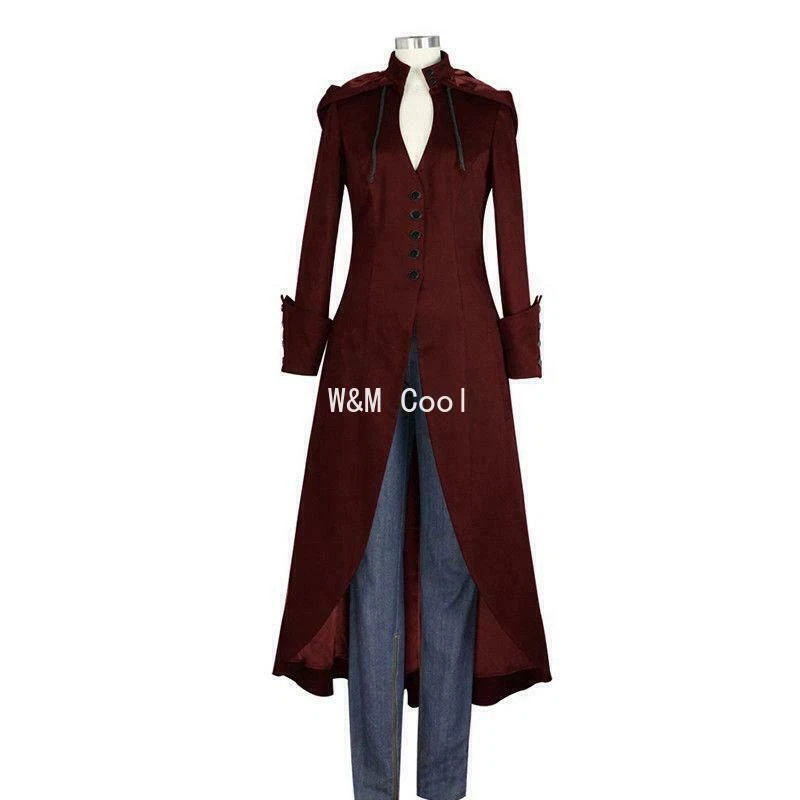 Women Punk Steampunk Military Coat Jacket Long Gothic Uniform Cool Clothes - Image 2 of 4