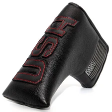 Premium USA Black Red Golf Blade Putter Headcover US Shipping Head Cover 17*13cm