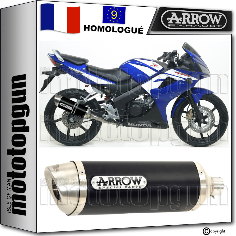 Arrow Thunder pot d'échappement noir en aluminium pour moto Honda CBR 125 R 2004