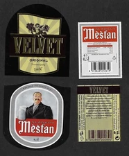 (BL) Beer labels MESTAN & VELVET x 4 different