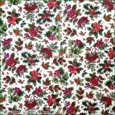 FABRI-QUILT CHRISTMAS TINY BERRIES HOLLY FABRIC 1/2 YARD 18" X 45"