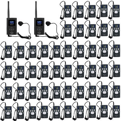 FT11+PR13 Tour Guide System,2 Transmitter 50 Receivers for Plant School Factory