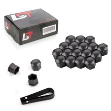 20x Felgen Radschraube Abdeckkappe Sechskant 17mm grau glänzend für LANCIA