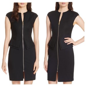 kwyli structured zip peplum dress