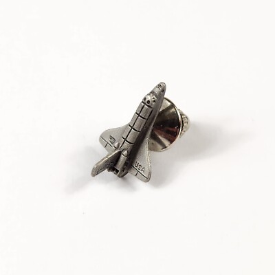 NASA Space Shuttle Aircraft Tie Tack Pin Hat Lapel Pewter Vintage Original 3/4''