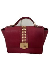 Michael Kors Medium Leather Satchel Bag - Flame Red