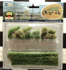 JTT SCENERY 95584 BOXWOOD PLANTS HO SCALE 20/PK 1/4" TO 7/8" TALL  JTT95584