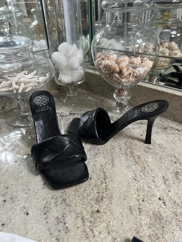 Vince Camuto Brelanie Heels Women's Size 9 M, Black MSRP $160 Braided | eBay