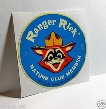 Ranger Rick Nature Club Vintage Style Travel Decal / Vinyl Sticker,Luggage Label