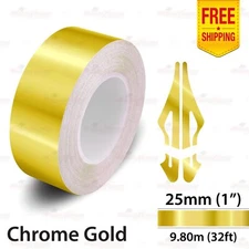 1" 25mm PinStriping Pin Stripe Tape Styling Decal Vinyl Sticker CHROME GOLD