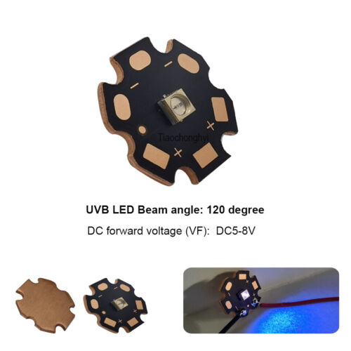 Lámpara ultravioleta 0.1W 1W 2W UVB LED 3535 3838 340nm DC4-4.5V con PCB de cobre - Imagen 11 de 11
