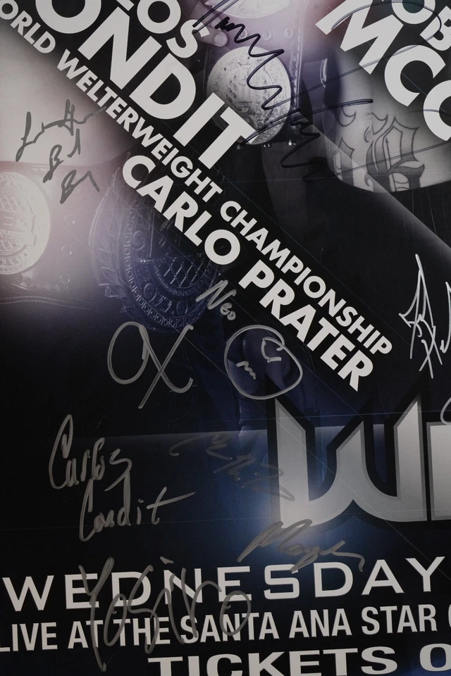 Cartel Carlos Condit Jamie Varner Miguel Torres + Firmado con Tarjeta WEC 32 UFC SBC Foto 4 de 4