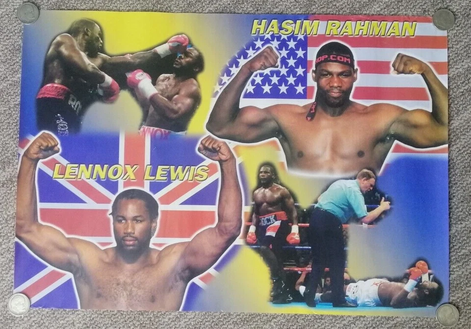 LENNOX LEWIS & HASIM RAHMAN HEAVYWEIGHT CHAMPIONSHIP 16x23 POSTERS WALL DECOR Ra - Image 2 of 4