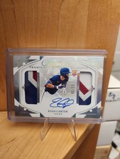 Evan Carter 2024 Panini Flawless Prominent Swatch Signatures /25 Rangers