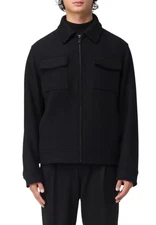 NWT MANUEL RITZ BLACK WOOL MIXED CLOTH JACKET 3932H8410C 253738 SIZE L IT 50