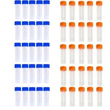 50 Pack 5ml Cryo Tubes - Plastic Vials with Screw Caps for Sample Storage