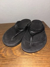 OOFOS OOlala Flip Flop Waterproof Thong Black Womens Size US  6 EU 37