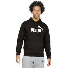 PUMA Essentials Logo Pullover Hoodie Mens Black Casual Outerwear 846812-01