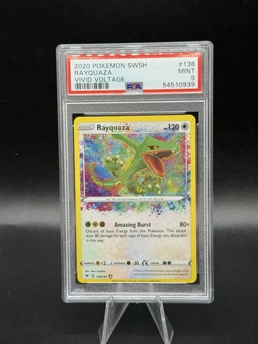 2020 POKEMON SWORD & SHIELD VIVID VOLTAGE #138 RAYQUAZA PSA 9
