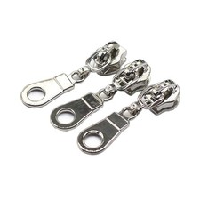 50PCS 5 Silver Zipper Sliders Pulls for Nylon Coil Zippers Bags