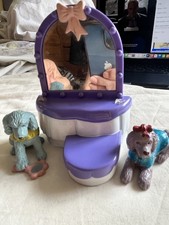 Vintage 1990s Puppy In My Pocket Poodles & Vanity Mirror