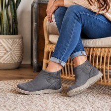 Dansko Lizette Gray Waterproof Nubuck Ankle B...