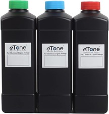 eTone 3x 1000ml Darkroom Chemical Storage Bottles Film Photo Developing Black