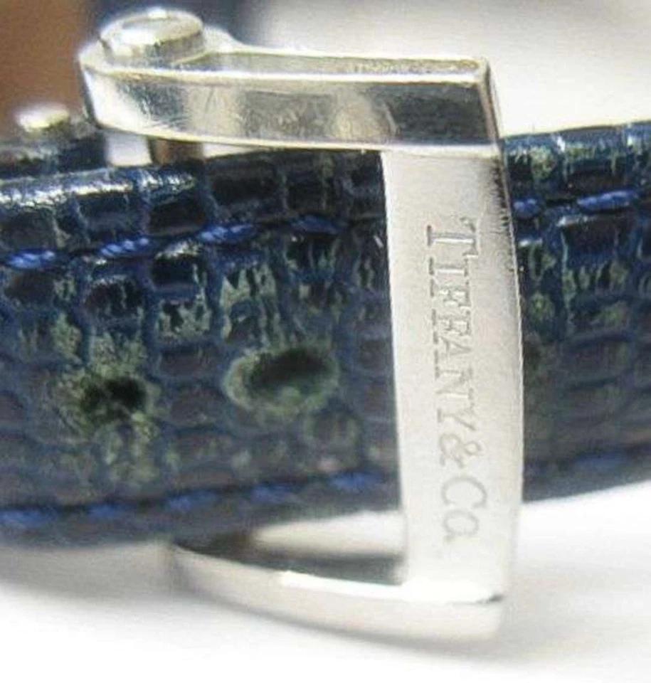 RELOJ TIFFANY & CO. DAMAS ATLAS FECHA SOLO CON CORREA DE GRANO DE LAGARTO AZUL MARINO Foto 3 de 3