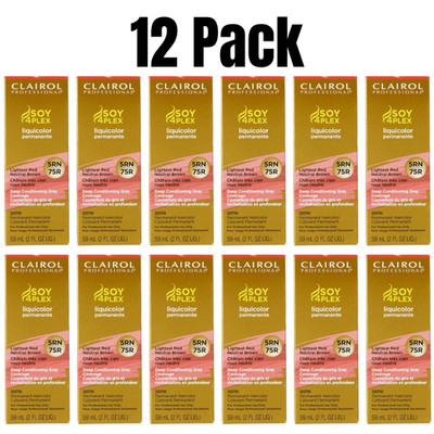 Clairol SOY4PLEX Liquicolor 5RN 75R Lightest Red Neutral Brown Bulk Lot 12pk 2oz
