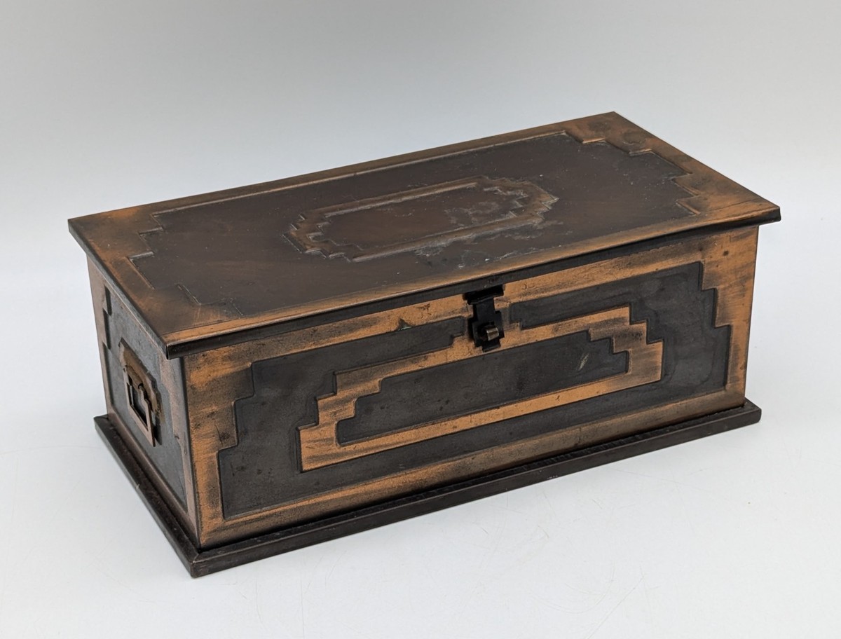 Vtg Danahy-Faxon Treasure Chest Metal Copper Cigar Box Her-Mar