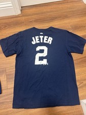New York Yankees Shirt Size Youth XL Navy Blue Derek Jeter 2 Majestic MLB Tee NY