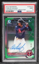 2022 Bowman Chrome Prospect Green Refractor 36/99 Carlos Aguiar PSA 9 Auto 05ns