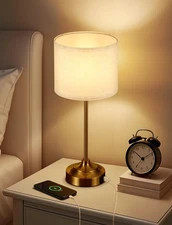 Bedside Lamp with USB Port, Battery Up to 60H, Touch Dimmable Table Lamp for ...
