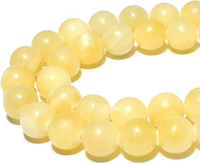 Perlen Zum AuffäDeln 6Mm 60 StüCk Marmor Gelbe Jade Edelsteine Perlen Mit Loch N